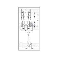 Szekla „omega” na śrubę G2130 - Bezpieczne obciążenie robocze: 1 1/2T, Rozmiar: 7/16'' (5 szt)