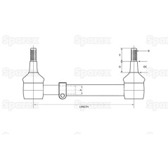 Drążek układu kierowniczego, Długość: 480 - 520mm