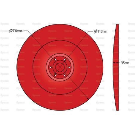 Talerz ślizgowy - Średn. Zewn. :530mm, - Zastępuje Galfre, Niemeyer Zastępuje: 014472