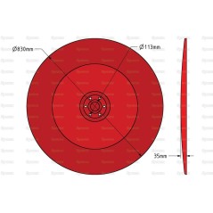 Talerz ślizgowy - Średn. Zewn. :830mm, - Zastępuje Galfre, Niemeyer Zastępuje: 014470