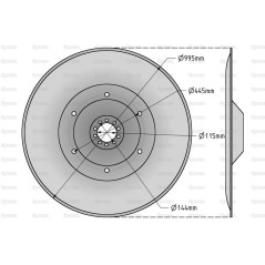 Talerz ślizgowy - Średn. Zewn. :995mm, - Zastępuje PZ, Deutz-Fahr, Taarup, Vicon Zastępuje: ET-049