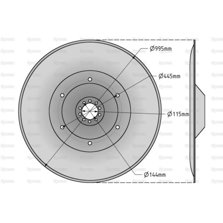 Talerz ślizgowy - Średn. Zewn. :995mm, - Zastępuje PZ, Deutz-Fahr, Taarup, Vicon Zastępuje: ET-049