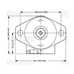 Trale silnik hydrauliczna OMP125 125cc/rev z 25mm Cylindryczny wału 