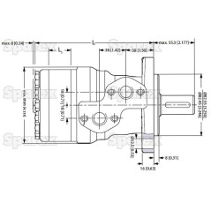 Trale silnik hydrauliczna OMR100 100cc/rev z 25mm Cylindryczny wału 