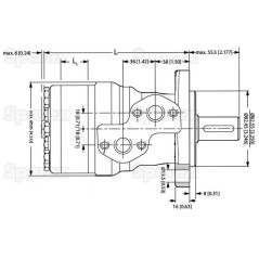 Trale silnik hydrauliczna OMR125 125cc/rev z 25.4mm Wielowypustowy wału 