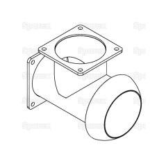 Trójnik z trzema kołnierzami czworokątnymi ocynk i przyłącze - Męska 6'' (159mm) (galvanizado) 