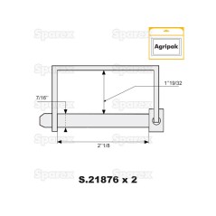 Trzpień zabezpieczjący na wał, Sworzeń Ø11mm x 54mm (2 szt agropak) 