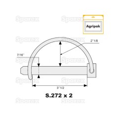 Trzpień zabezpieczjący na wał, Sworzeń Ø11mm x 89mm (2 szt agropak) 