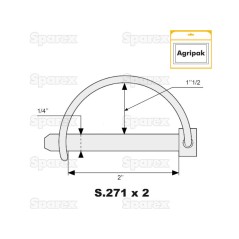 Trzpień zabezpieczjący na wał, Sworzeń Ø6mm x 50mm (2 szt agropak) 