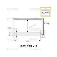 Trzpień zabezpieczjący na wał, Sworzeń Ø9.5mm x 70mm (2 szt agropak) 