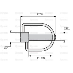 Trzpień, Sworzeń Ø19mm x 73mm 