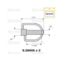 Trzpień, Sworzeń Ø19mm x 73mm (2 szt agropak) 