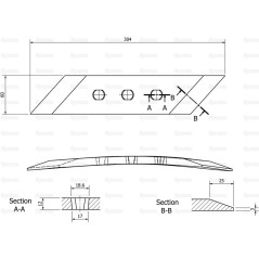 Dłuto lemiesza, prawe obracalne lewa, Grubość: 12mm, (Rabewerk) Zastępuje: 27510902 , MP350L 