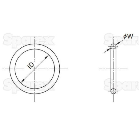 Uszczelnienie typu O'Ring 1/8'' x 1 1/2'' (BS222) 70 Shore