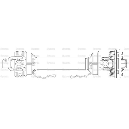 Weasler Wałek odbioru mocy-kompletny - (Lz) Długość: 1010mm, 1 3/8'' x 6 frezów, bolec szybkiego zwalniania to 1 3/8 x 6...