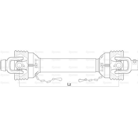 Weasler Wałek odbioru mocy-kompletny - (Lz) Długość: 1010mm, 1 3/8'' x 6 frezów, bolec szybkiego zwalniania to 1 3/8'' x...