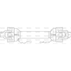 Weasler Wałek odbioru mocy-kompletny - (Lz) Długość: 1210mm, 1 3/8'' x 6 frezów, bolec szybkiego zwalniania to 1 3/4 x 6...