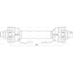 Weasler Wałek odbioru mocy-kompletny - (Lz) Długość: 1210mm, 1 3/8'' x 6 frezów, bolec szybkiego zwalniania to 1 3/8'' x...