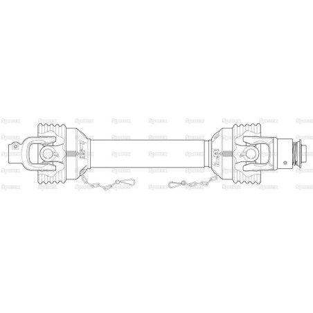 Weasler Wałek odbioru mocy-kompletny - (Lz) Długość: 1210mm, 1 3/8'' x 6 frezów, bolec szybkiego zwalniania to 1 3/8'' x...