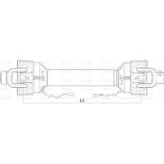 Weasler Wałek odbioru mocy-kompletny - (Lz) Długość: 610mm, 1 3/8'' x 6 frezów, bolec szybkiego zwalniania to 1 3/8'' x ...