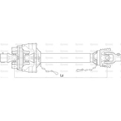 Weasler Wałek z przegubem szerokokatnym jednostronnie, (Lz) Długość: 1010mm, 1 3/8 x 21 80° Piasta sprzęgła to 1 3/8''...