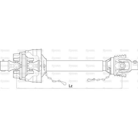 Weasler Wałek z przegubem szerokokatnym jednostronnie, (Lz) Długość: 1010mm, 1 3/8 x 21 80° Piasta sprzęgła to 1 3/8''...