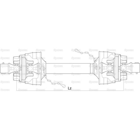 Weasler Wałek z przegubem szerokokatnym obustronnie, (Lz) Długość: 1010mm, 1 3/8 x 6 frezów 80°, przegub szerokokatny t...