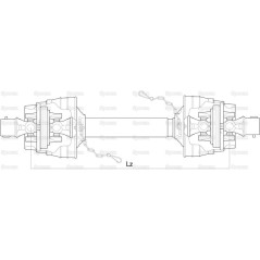 Weasler Wałek z przegubem szerokokatnym obustronnie, (Lz) Długość: 1210mm, 1 3/8 x 6 frezów 80°, przegub szerokokatny t...