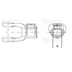 Widelki profilowane zaciskowe (Wymiar krzyżaka: 22 x 54.8mm) Rozmiar: 1 3/8-21 Wieloklin 