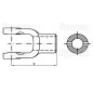 Widelki z otworem okraglym (Wymiar krzyżaka: 22 x 54.8mm) otworu mm20mm, Sworzeń Ø: 8mm.