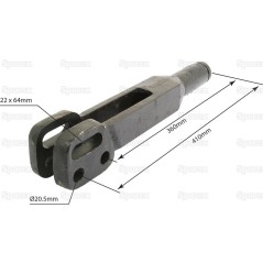 Wieszak - Przegub Ø 22mm- Widełki Otwór Ø 20.5  22x64mm - Długość min:760mm - 1 UNC