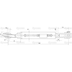 Wieszak hydrauliczny poziomujący (Dostarczany z: -) - Kula Ø 22mm - Widełki Otwór Ø 29x60mm - Długość min: 660mm, śr... 