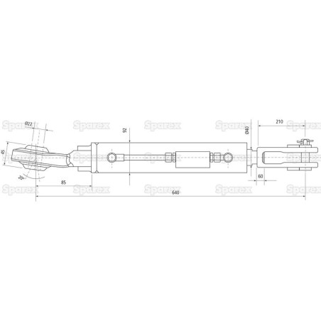 Wieszak hydrauliczny poziomujący (Dostarczany z: -) - Kula Ø 22mm - Widełki Otwór Ø 29x60mm - Długość min: 660mm, śr...