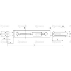 Wieszak hydrauliczny poziomujący (Dostarczany z: przewodami) - Kula Ø 40mm - Widełki Otwór Ø 28mm - Długość min: 540m... 