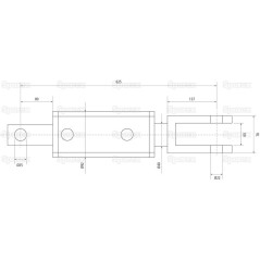 Wieszak hydrauliczny poziomujący (Dostarczany z: przewodami) - Plate Ø 25mm - Widełki Otwór Ø 22mm - Długość min: 625...