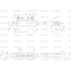 Wieszak hydrauliczny poziomujący (Dostarczany z: przewodami) - Widełki Otwór Ø 19mm - Widełki Otwór Ø 26x60mm - Długo... 