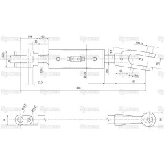 Wieszak hydrauliczny poziomujący (Dostarczany z: przewodami) - Widełki Otwór Ø36mm - Widełki Otwór Ø36mm - Długość ...