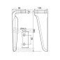 Ząb Brony Aktywnej 100x15x300mm lewa. odległość pomiedzy otworami: 60mm. Otwór Ø 16.5mm. ZastępujeBreviglieri. Zastęp...