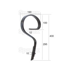 Ząb sprężysty z redlicą 32x10x400mm Zastępuje: 01200236