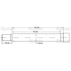 Ząb ładowacza - Prosta - łyżka 1290mm, Wielkość gwintu: 3/4'' (Okrągły) Zastępuje: 280016