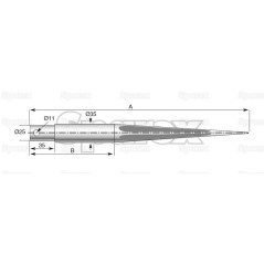 Ząb ładowacza - Prosta 1000mm, (Gwiazda) Zastępuje: 10049531 