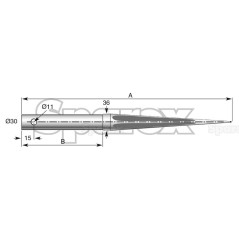 Ząb ładowacza - Prosta 1200mm, (Gwiazda) Zastępuje: 55000140 