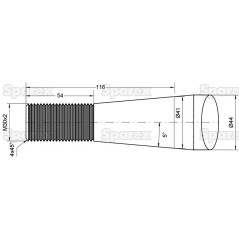 Ząb ładowacza - Prosta 1250mm, Wielkość gwintu: M30 x 2.00 (Kwadrat) Zastępuje: 241162M30