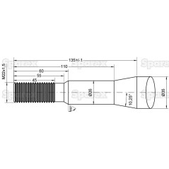 Ząb ładowacza - Prosta 1300mm, (Gwiazda) Zastępuje: DBA035L