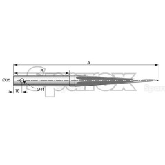 Ząb ładowacza - Prosta 1300mm, (Gwiazda) Zastępuje: 1335 