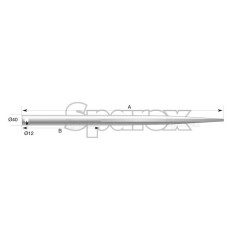 Ząb ładowacza - Prosta 1400mm, (Gwiazda) Zastępuje: 55000180 