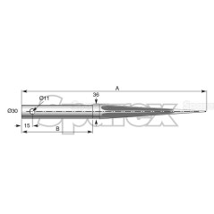 Ząb ładowacza - Prosta 760mm, (Gwiazda) Zastępuje: 5500004 