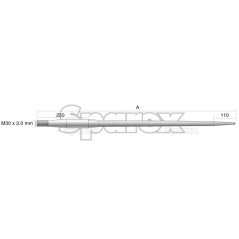 Ząb ładowacza - Prosta 810mm, Wielkość gwintu: M30 x 2.00 (Kwadrat) Zastępuje: KK241160M30 