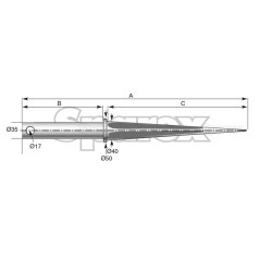 Ząb ładowacza - Prosta 850mm, (Gwiazda) Zastępuje: DF035NOUVEAU 