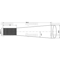 Ząb ładowacza - Prosta 880mm, Wielkość gwintu: M28 x 1.50 (Okrągły)